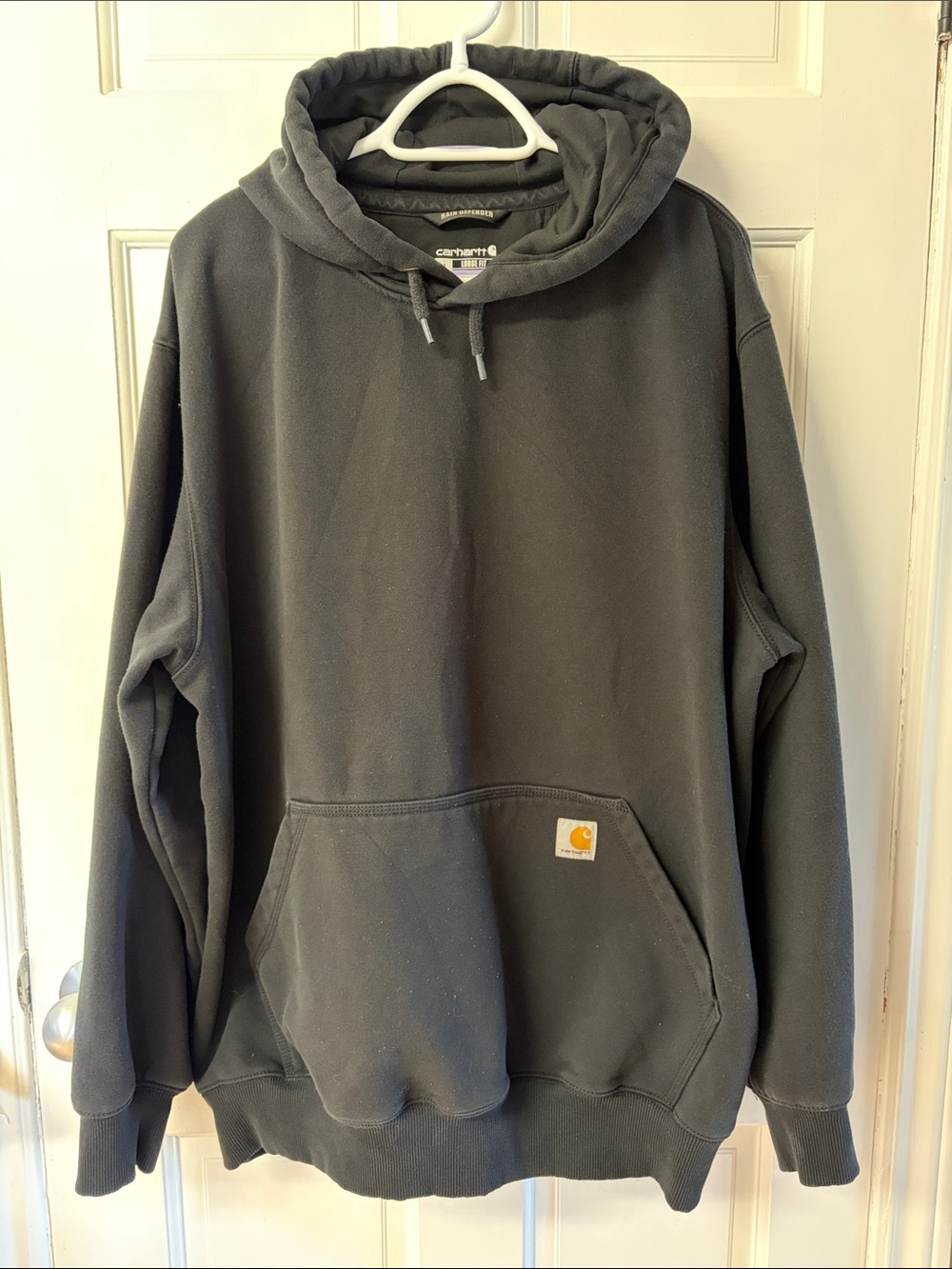 Carhartt Men's Rain Defender Heavyweight Pullover Hoodie in black size XL